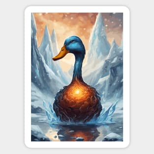 Fire And Ice Fantasy Duck Sticker